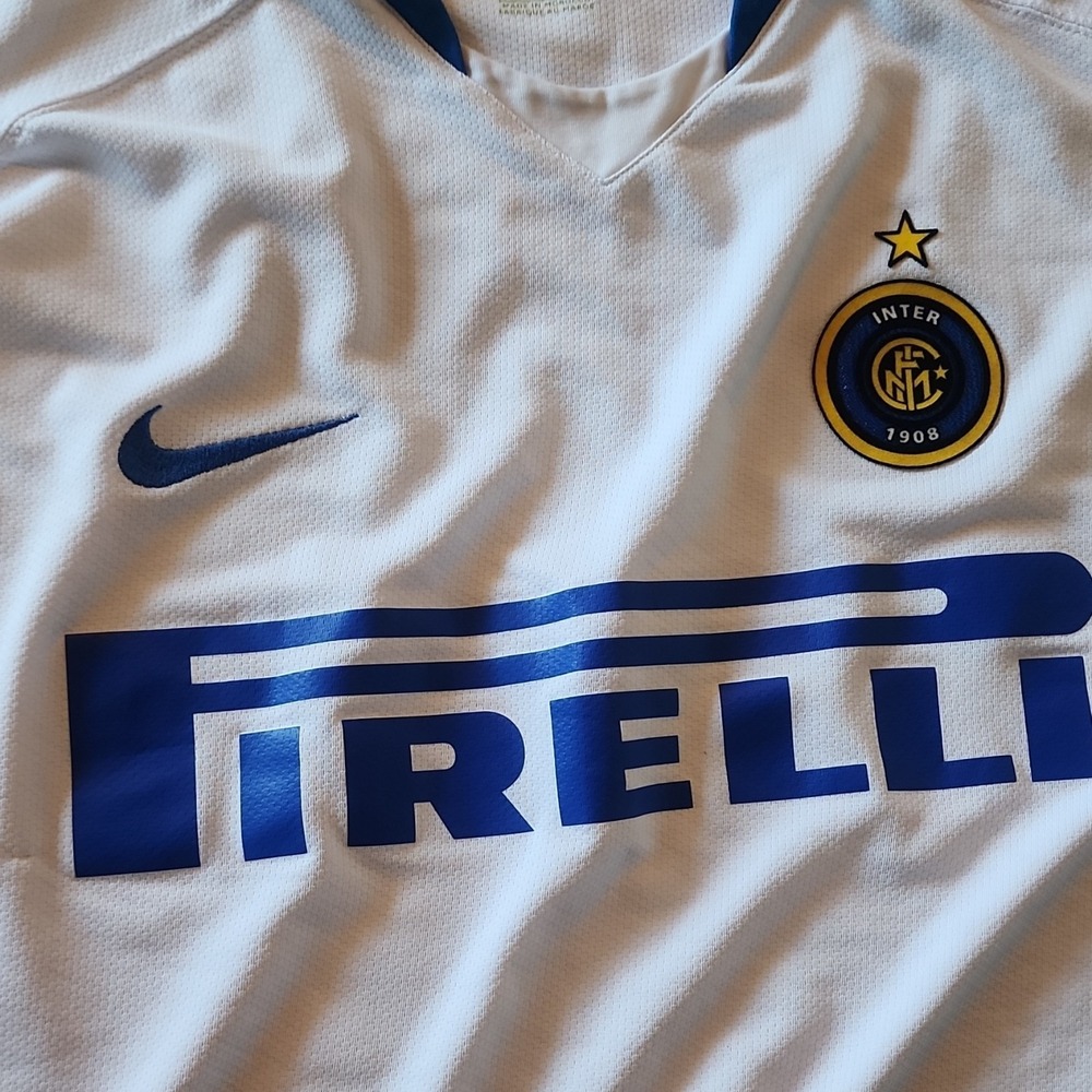Nike Inter Milan FC Internazionale Sphere Dry Soccer Jersey White Blue Size S